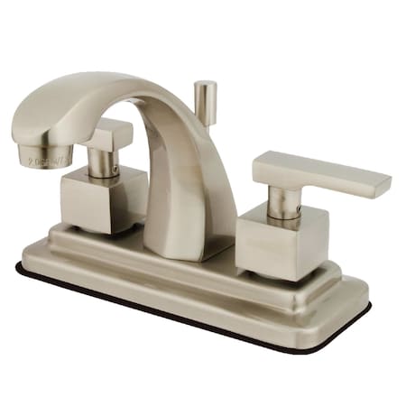 Kingston Brass KS4648QLL 4" Centerset Bathroom Faucet, Brushed Nickel KS4648QLL